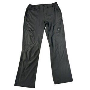 Postropaky Pants Mens 34x30 Stretch Fabric Nylon Blend Elastic Side Waist Gray